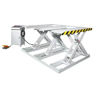 Mesa elevadora en forma de E